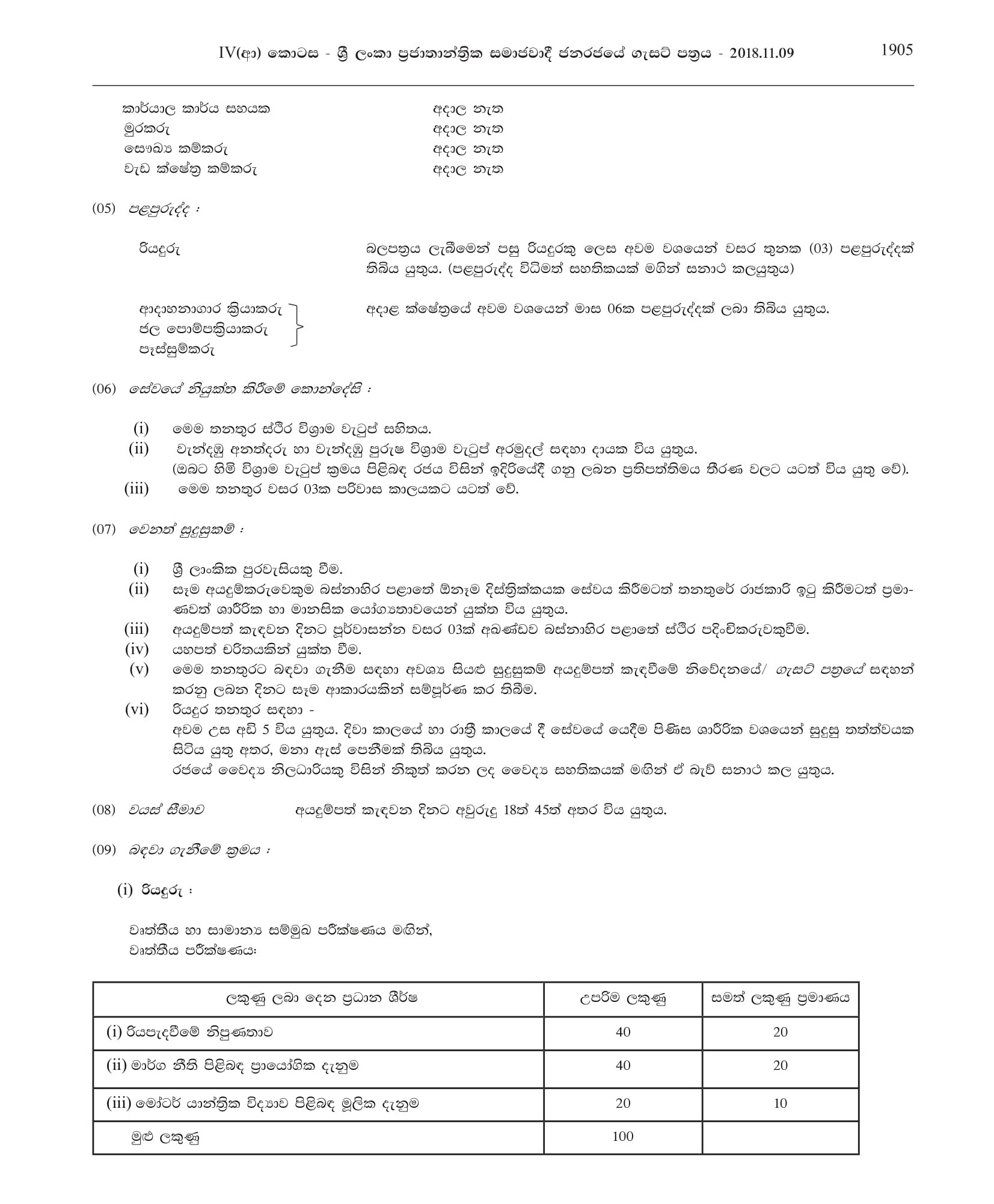 Office Assistant, Driver, Welder, Water Pump Operator, Crematorium Operator, Watcher, Health Labourer, Field Work Labourer - Maharagama Urban Council